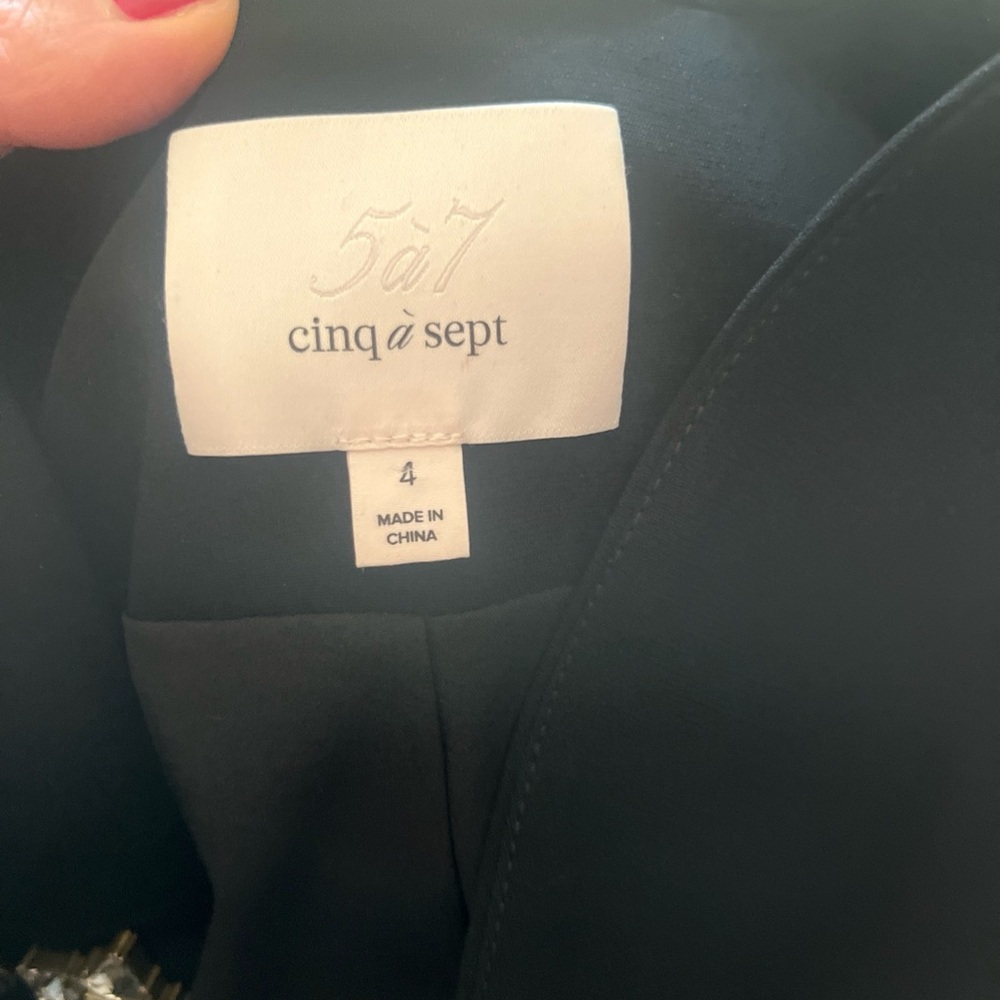 Cinq à Sept Black Blazer with Pearl and Crystal beads 4 - Picture 8 of 10